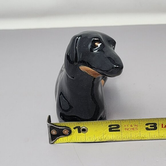 Ceramic Black Dachshund Figurine Dog Statue Home Decor - Picture 8 of 9
